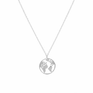 collar de mundo de plata